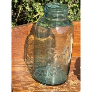 Antique Half Gallon Blue Aqua Ball Perfect Mason Jar "12" 10.25" Tall 1923-1933